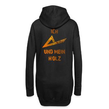 Ich und mein Holz - Hoodie-Kleid - Schwarz - Hinten