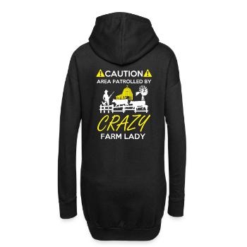 Crazy Farm Lady - Hoodie-Kleid - Schwarz - Hinten