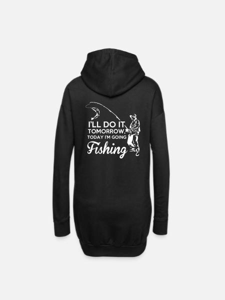 Fishing - Hoodie-Kleid - Schwarz