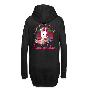 Einhorn shut the fucupcakes - Hoodie-Kleid - Schwarz - Hinten