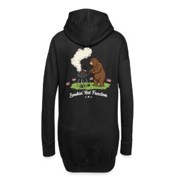 Fort plaisir du barbecue - Sweat-shirt à capuche long Femme - noir - Dos