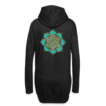 BLUME DES LEBENS - LOTUSBLÜTE - türkis - Hoodie-Kleid - Schwarz - Hinten