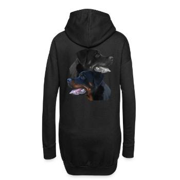 Rottweiler, chien, tête de chien, sports de chien, - Sweat-shirt à capuche long Femme - noir - Dos