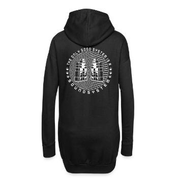 The only good system is a soundsystem Tekno 23 - Hoodie-Kleid - Schwarz - Hinten