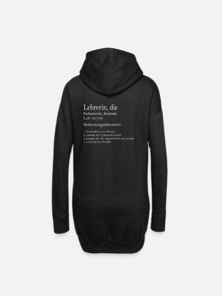 Definition Lehrerin - Hoodie-Kleid - Schwarz