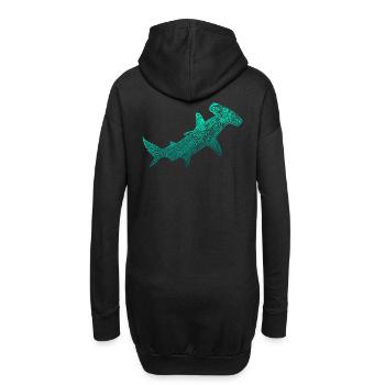 Requin marteau plongeur - Sweat-shirt à capuche long Femme - noir - Dos