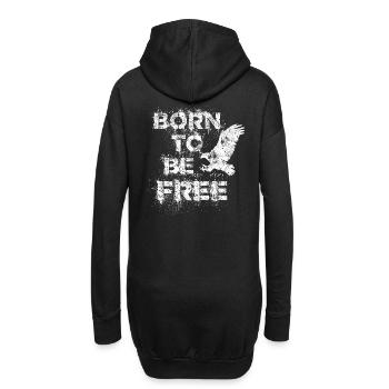 Born to be free Freiheit Adler wild Motorradfahrer - Hoodie-Kleid - Schwarz - Hinten