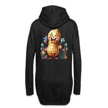 Erdnuss Blumen Natur Naturliebhaber - Hoodie-Kleid - Schwarz - Hinten