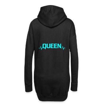 Queen Heartbeat King Queen Couple Look - Sweat-shirt à capuche long Femme - noir - Dos