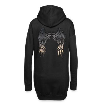 Angel raven wings - Sweat-shirt à capuche long Femme - noir - Dos