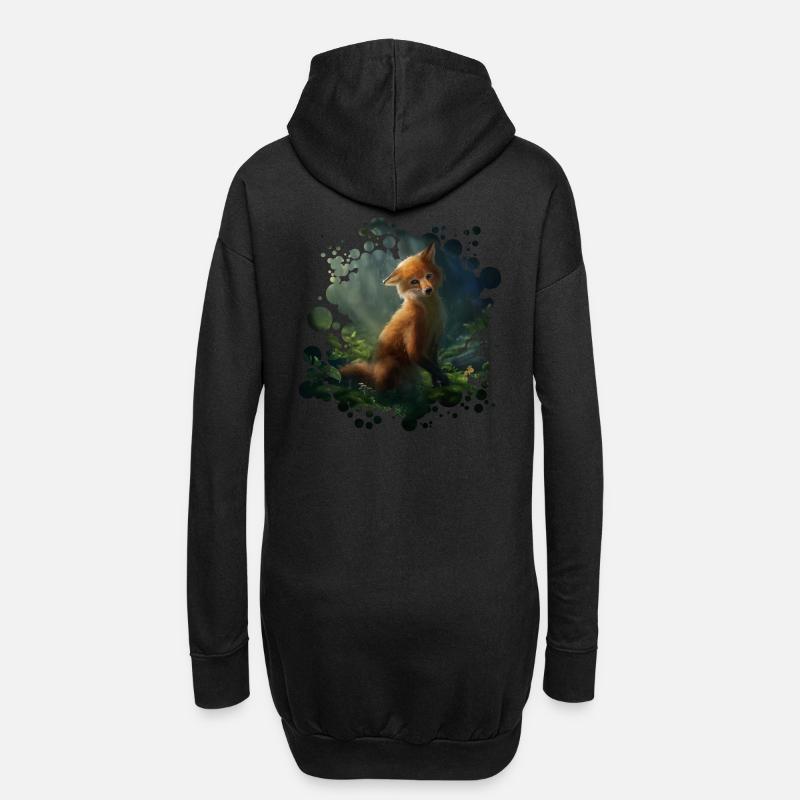 Kleiner Fuchs (Fox) - Hoodie-Kleid - Schwarz