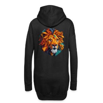 Löwenkopf - Hoodie-Kleid - Schwarz - Hinten