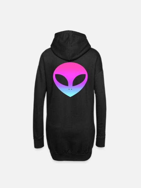 Aliens - Hoodie-Kleid - Schwarz