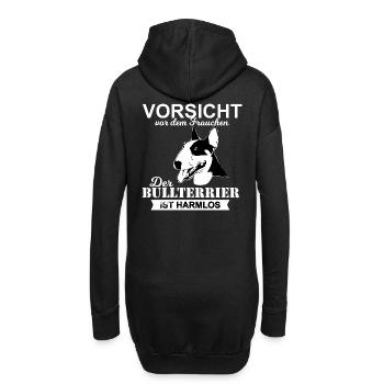 vorsicht vor dem frauchen Bullterrier - Hoodie-Kleid - Schwarz - Hinten