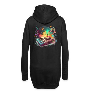 Sci-Fi-Plattenspieler - Hoodie-Kleid - Schwarz - Hinten