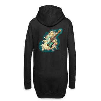 Guitare électrique rétro verte - Sweat-shirt à capuche long Femme - noir - Dos