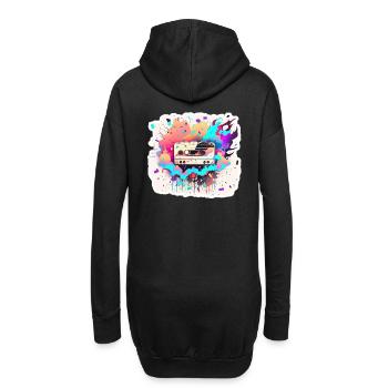 Autocollant Retro Cassette - Sweat-shirt à capuche long Femme - noir - Dos