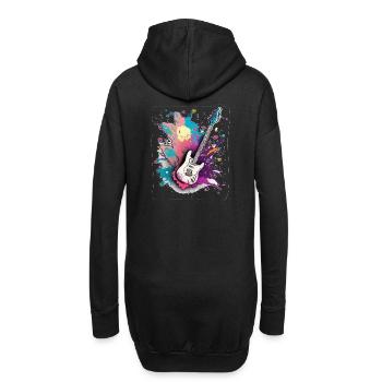 Bass Guitar explosion - Hoodie Dress - black - Back