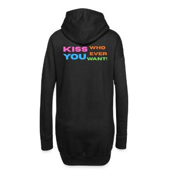 Pride / CSD / LGBTQ+ Design "Kiss" - Hoodie-Kleid - Schwarz - Hinten