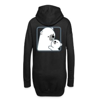 Mutter Eisbär und Kind - Cheerful Madness!! - Hoodie-Kleid - Schwarz - Hinten