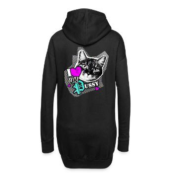 I love my PUSSY- J'aime mon chat - Sweat-shirt à capuche long Femme - noir - Dos