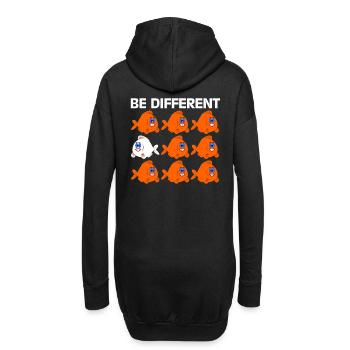 Être différent énonciations drôle poissons bande dessinée bande dessinée - Sweat-shirt à capuche long Femme - noir - Dos