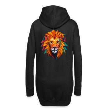 Löwenkopf - Hoodie-Kleid - Schwarz - Hinten