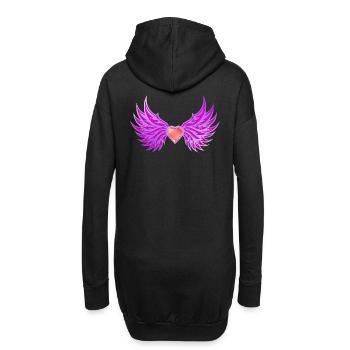 Feuerherz - Hoodie-Kleid - Schwarz - Hinten