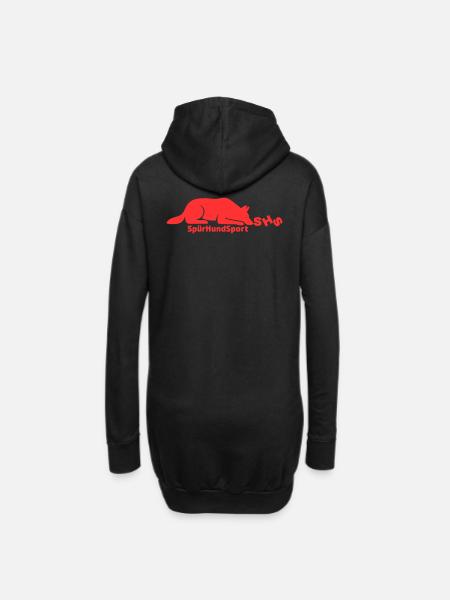 SHS Logo rot - Hoodie-Kleid - Schwarz