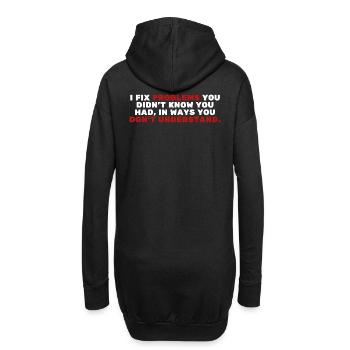 Ich behebe Probleme – lustiges Tech- und Engineering-Zitat - Hoodie-Kleid - Schwarz - Hinten