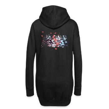 Farbspritzen Graffiti - Hoodie-Kleid - Schwarz - Hinten