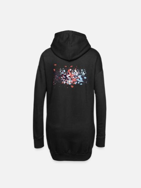 Farbspritzen Graffiti - Hoodie-Kleid - Schwarz