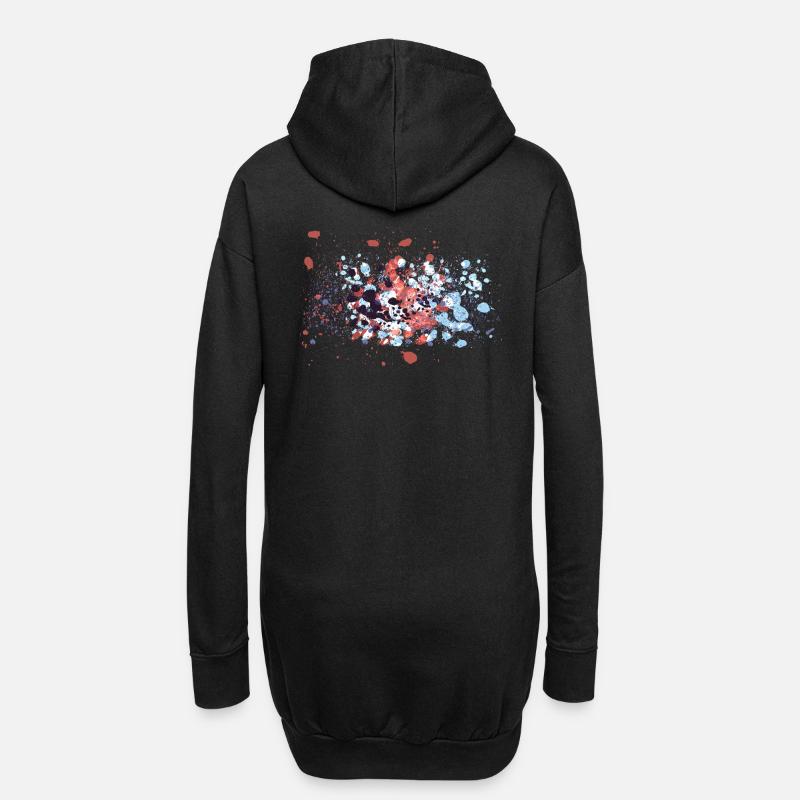 graffiti d'éclaboussure de couleur - Sweat-shirt à capuche long Femme - noir
