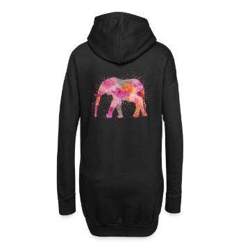 Elefant - Hoodie-Kleid - Schwarz - Hinten