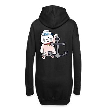 Sailors Cat Cats Sailor Anchor Maritime - Sweat-shirt à capuche long Femme - noir - Dos