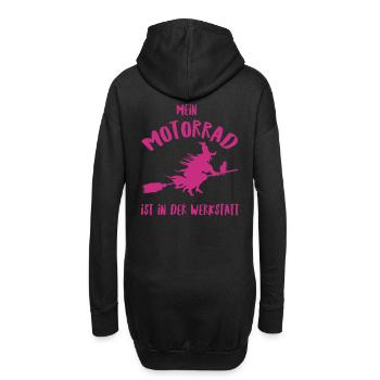 Hexe Motorrad Besen - Hoodie-Kleid - Schwarz - Hinten