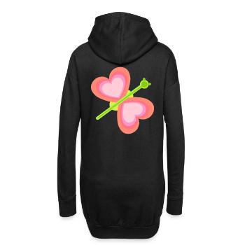 Coeur Papillon Printemps Enfant Bébé Insectes Années 80 - Sweat-shirt à capuche long Femme - noir - Dos