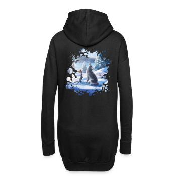 Freunde (Winterzauber) - Hoodie-Kleid - Schwarz - Hinten
