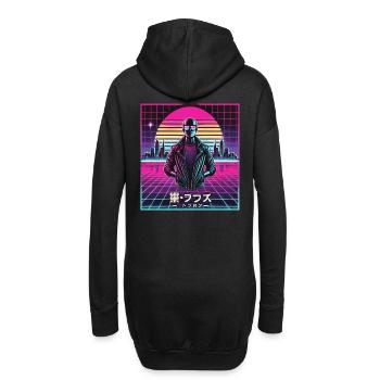 Cyber 01 - Hoodie-Kleid - Schwarz - Hinten