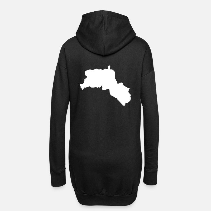 Kurdistan - Hoodie-Kleid - Schwarz