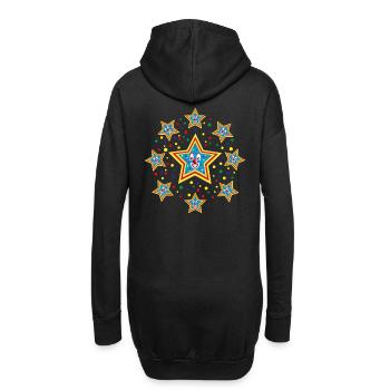 9.Faschings Sterne mit Konfetti. - Hoodie-Kleid - Schwarz - Hinten