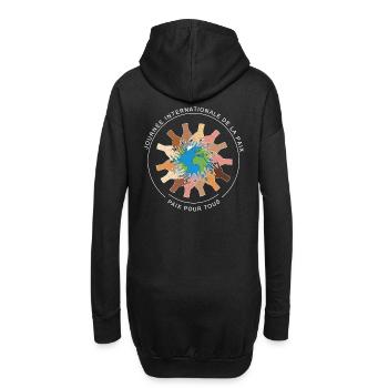 Journée Internationale de la Paix - Hoodie-Kleid - Schwarz - Hinten