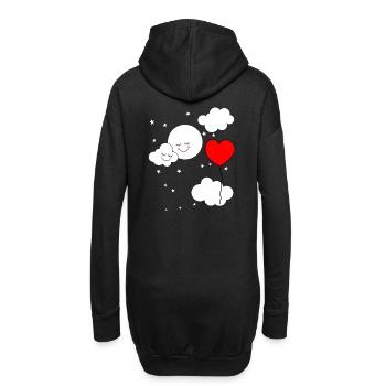 Fantaisie enfants ciel ballon coeur bébé - Sweat-shirt à capuche long Femme - noir - Dos