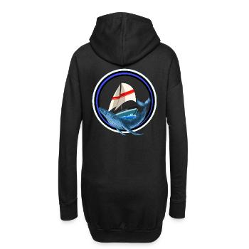 Poisson mammifère marin Baleine Poisson Yacht Bateau Maritime - Sweat-shirt à capuche long Femme - noir - Dos