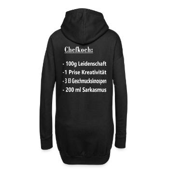 Koch Chefkoch Küchenchef Rezept Spruch - Hoodie-Kleid - Schwarz - Hinten
