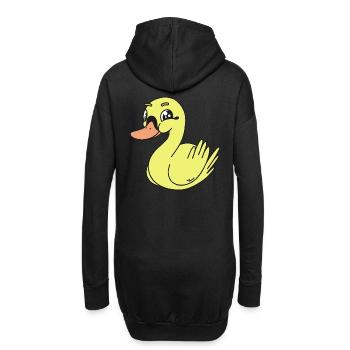 canard canards enfants enfant bébé - Sweat-shirt à capuche long Femme - noir - Dos