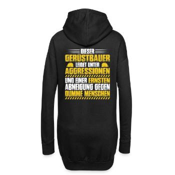 Gerüstbauer/Gerüstbau/Baustelle/Rohbau/Aggressiv - Hoodie-Kleid - Schwarz - Hinten
