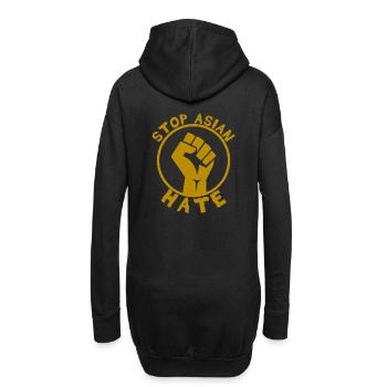 Arrêter la haine asiatique - Sweat-shirt à capuche long Femme - noir - Dos