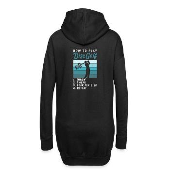Disc Golf Retro - Hoodie-Kleid - Schwarz - Hinten