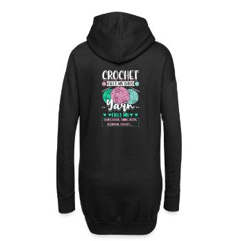 Crochet de la laine Tricot - Sweat-shirt à capuche long Femme - noir - Dos